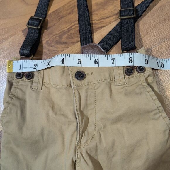 Oshkosh B'Gosh Toddler Size 3T Suspenders Brown Easter Pictures Church - Picture 7 of 11